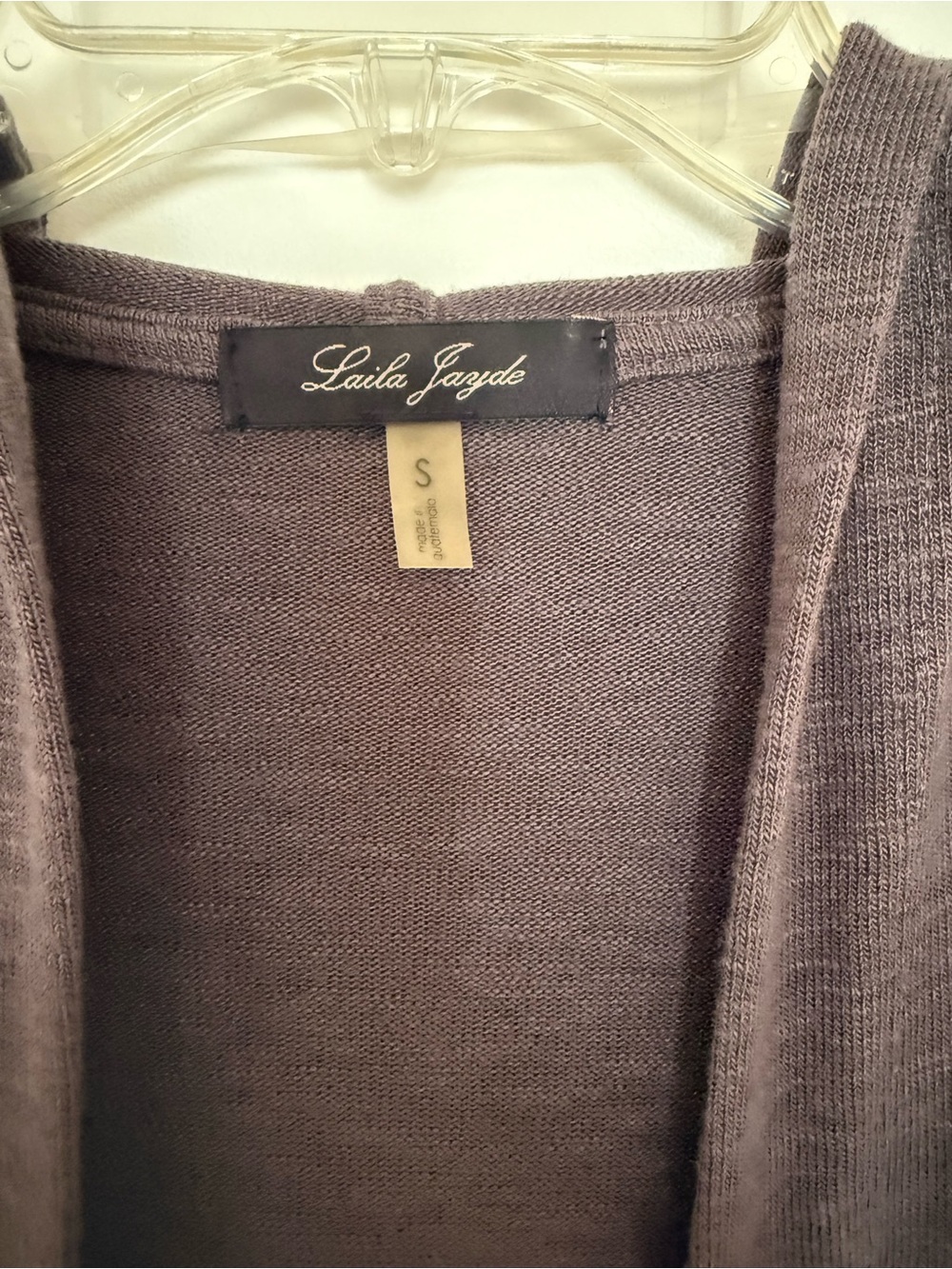 LAILA JAYDE WOMENS OPEN FRONT HOODED CARDIGAN DARK GREY SIZE SMALL - Picture 3 of 11